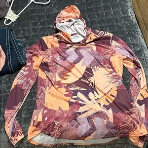 World Wide Sportsman Bass Pro SPF 50 Multicolor Patterned Hoodie Nice!